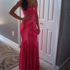 Camille La Vie Strapless Pink Gown